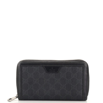 Gucci Logo Tab Zip Around Wallet GG Coated Canvas and Leather