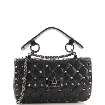 Valentino Garavani Rockstud Spike Flap Bag Quilted Leather Small