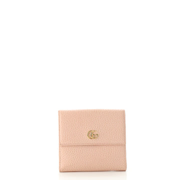Gucci GG Marmont French Flap Wallet Leather Compact