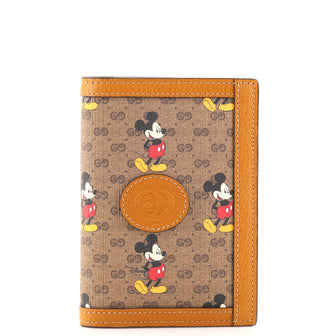 Gucci Disney Mickey Mouse Passport Case Printed Mini GG Coated Canvas