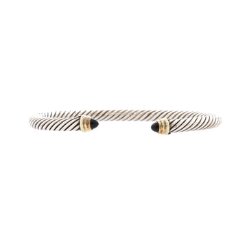 David Yurman Cable Classic Bracelet Sterling Silver with 14K Yellow Gold and Onyx 5mm