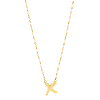 Tiffany & Co. Paloma Picasso Graffiti X Pendant Necklace 18K Yellow Gold Small