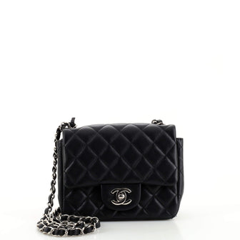 Chanel Square Classic Single Flap Bag Quilted Lambskin Mini