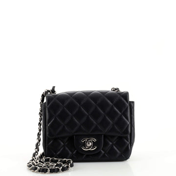 Chanel Square Classic Single Flap Bag Quilted Lambskin Mini