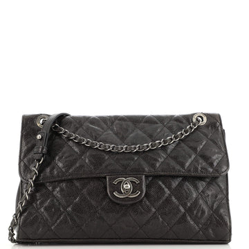 Chanel CC Crave Flap Bag Quilted Glazed Caviar Jumbo