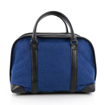 Proenza Schouler Bergen Duffle Bag Felt with Leather Blue 1835101