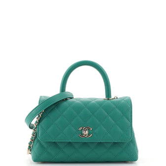 Chanel Coco Top Handle Bag Quilted Caviar Mini