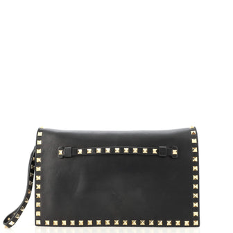 Valentino Garavani Rockstud Flap Clutch Leather