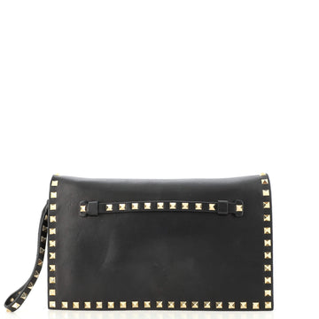Valentino Garavani Rockstud Flap Clutch Leather