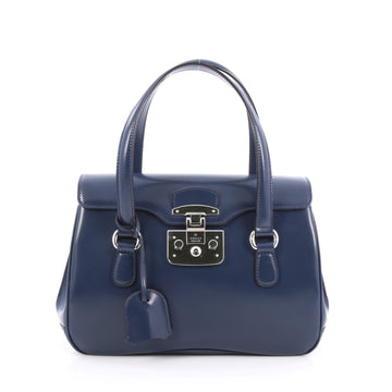 Gucci Lady Lock Satchel Leather Small Blue
