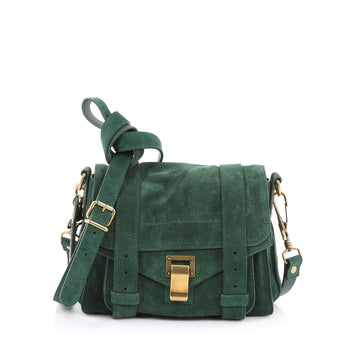 Proenza Schouler PS1 Pouch Suede Green