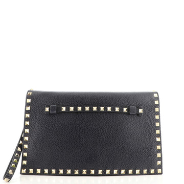Valentino Garavani Rockstud Flap Clutch Leather