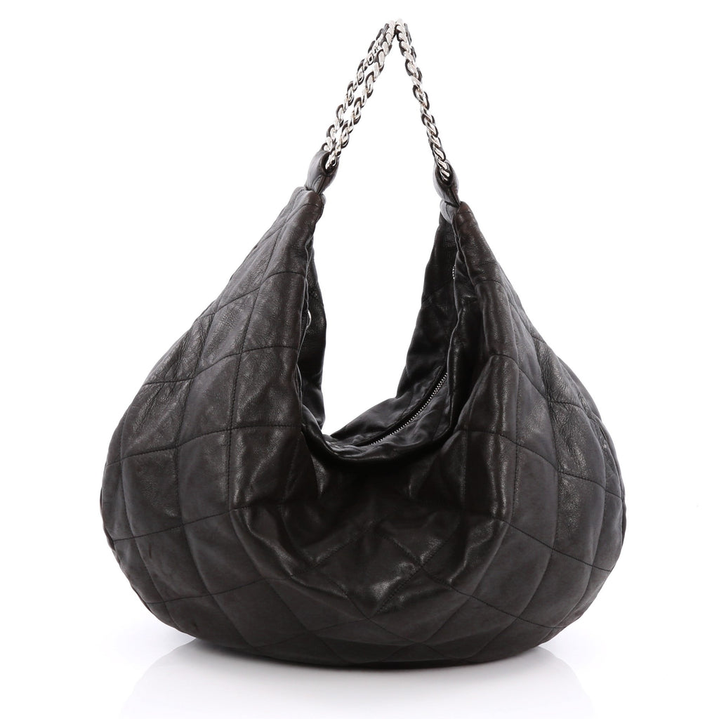 Buy Chanel Vintage Chain Ring Handle Hobo Quilted Leather 1836501