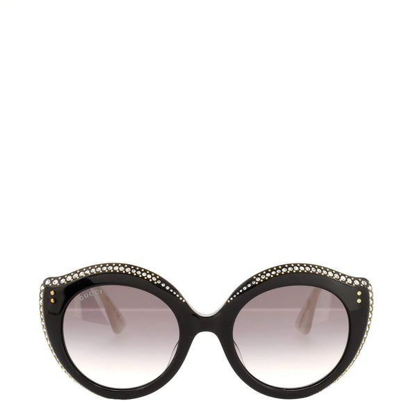 Gucci Cat Eye Sunglasses Crystal Embellished Acetate 183687 display picture 1