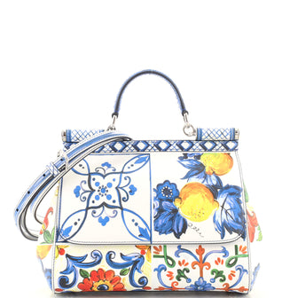 Dolce & Gabbana Miss Sicily Bag Printed Leather Medium