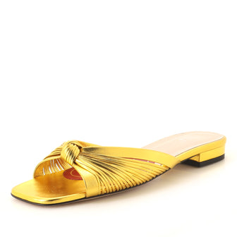 Gucci Women's Crawford Knot Slide Sandals Leather