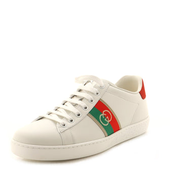 Ace Leather Sneakers with Web Detail