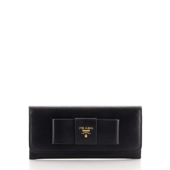 Prada Bow Flap Wallet Saffiano Leather Long