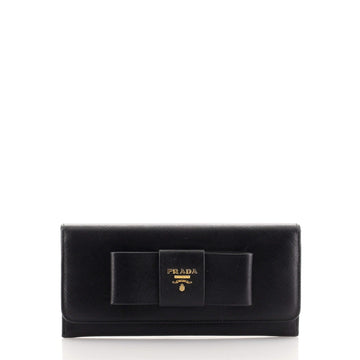 Prada Bow Flap Wallet Saffiano Leather Long