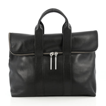 3.1 Phillip Lim 31 Hour Fold-Over Tote Leather Black 1837201