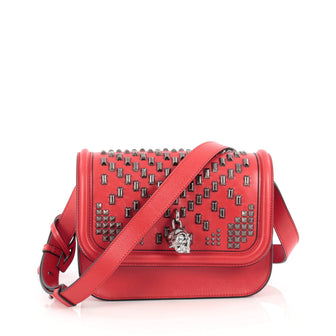 Alexander McQueen Padlock Crossbody Bag Studded Leather Red