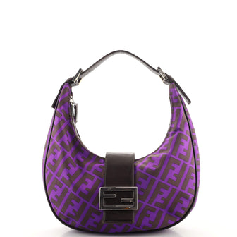 Fendi Half Moon Shoulder Bag Zucca Nylon Medium