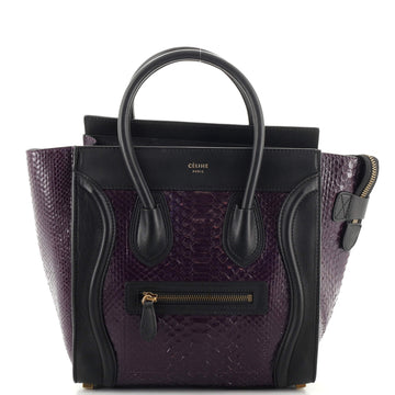 Celine Luggage Bag Python and Leather Micro