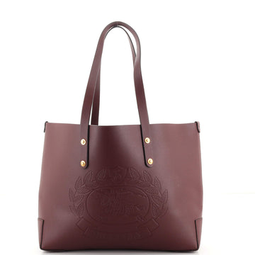 Burberry Motif Tote Embossed Leather Medium