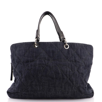 Chanel Timeless CC Soft Zip Tote Quilted Denim XL