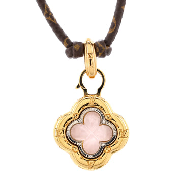 Louis Vuitton Code Choker Necklace Metal and Monogram Canvas with Quartz