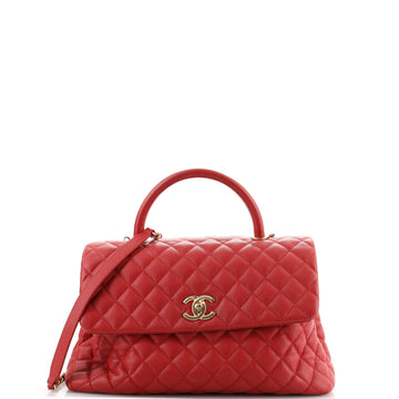 Chanel Coco Top Handle Bag Quilted Caviar Medium