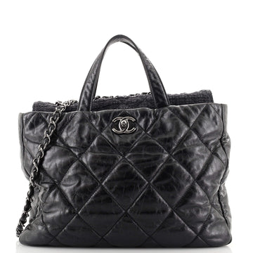 Chanel Portobello Tote Quilted Glazed Calfskin and Tweed Medium