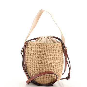 Chloe Woody Basket Tote Woven Raffia Small