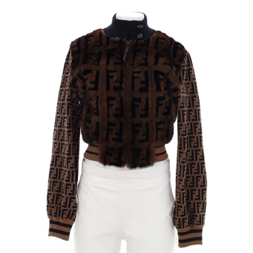 Fendi Women's Bomber Jacket Zucca Jacquard and Mink Fur