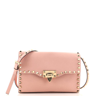 Valentino Garavani Rockstud Flip Lock Flap Bag Leather Medium