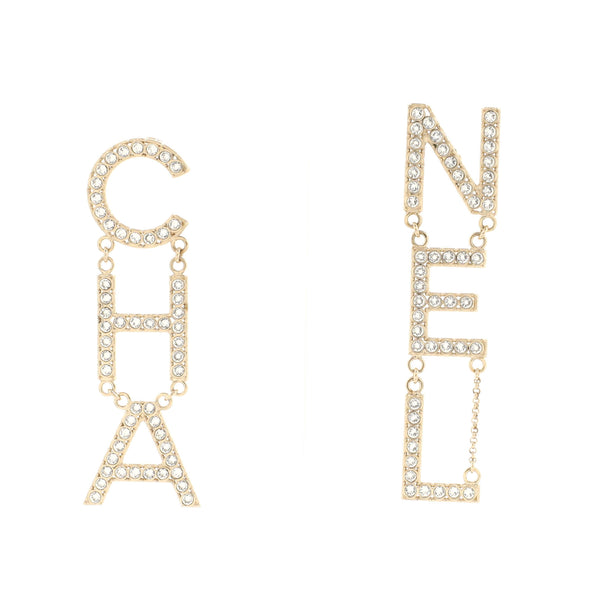 CHA-NEL Drop Earrings Metal with Crystals