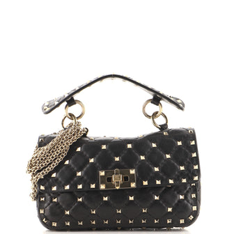 Valentino Garavani Rockstud Spike Flap Bag Quilted Leather Small