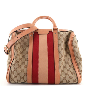 Gucci Vintage Web Boston Bag GG Canvas Medium