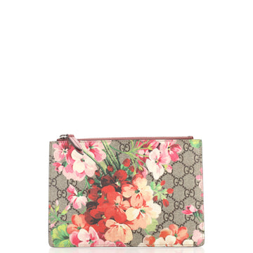 Gucci Zipped Pouch Blooms Print GG Coated Canvas Small