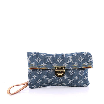 Louis Vuitton Plate Clutch Denim Blue