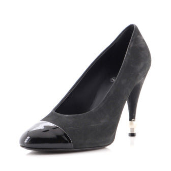 Chanel Women's Pearl CC Cap Toe Pumps Suede and Patent