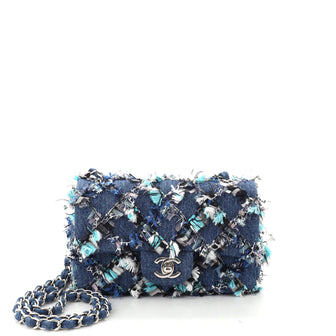 Chanel CC Flap Bag Quilted Denim with Ribbon Detail Small