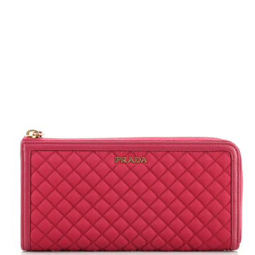 Prada Zip Around Wallet Quilted Tessuto