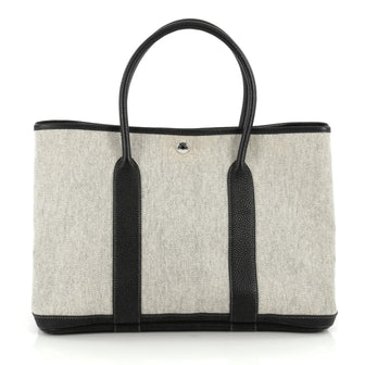 Hermes Garden Party Tote Toile and Leather 36 Black