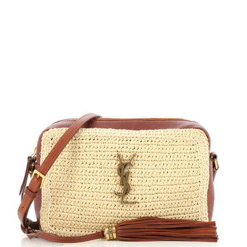Saint Laurent Lou Camera Bag Woven Raffia Small
