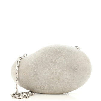 Bottega Veneta Frame Chain Clutch Pebble Rock Mini