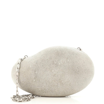 Bottega Veneta Frame Chain Clutch Pebble Rock Mini