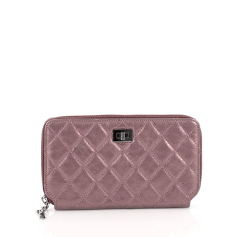 Chanel Reissue Zippy Wallet Quilted Aged Calfskin Purple 1838910