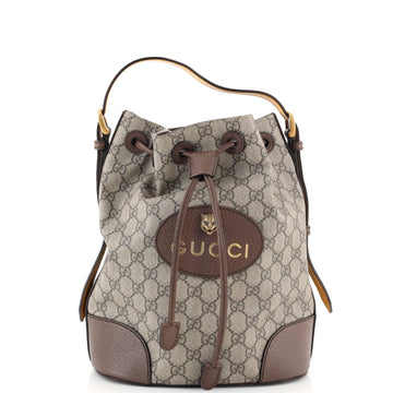 Gucci Neo Vintage Drawstring Bucket Backpack GG Coated Canvas Mini