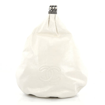 Chanel Rock and Chain Hobo Leather Large White